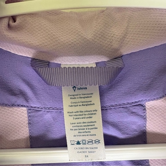 3/$30 Ivivva Girls 14 Purple Street Studio Jacket Zip Up Hooded Hoodie Run Coat - Picture 6 of 7